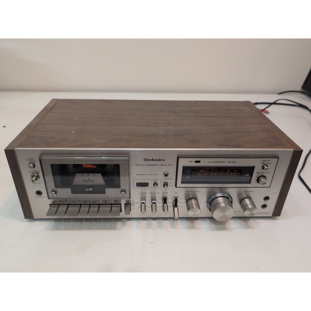 Technics RS-641 Vintage Stereo Cassette Deck With Wood Case
